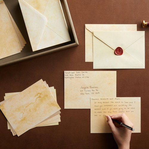 Best Paper Greetings 60 Pack Blank Cards and Envelopes 5x7 In - Vintage Style Stationery for Card Making, Party Invitations, Announcements, Scrapbooking (6 Designs)