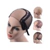 YANTAISIYU 4X4 Inch U Part Swiss Lace Wig Cap for Making Wigs with Adjustable Straps on the Back Glueless Hairnets (Black M)