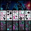 Konsait 20 Sheets Blacklight Tattoos for Kids Adults, Music Notes Body Face Glow Party Tattoos Waterproof Neon Temporary Tattoos for Boys Girls Women Birthday Gifts Glow Party Supplies