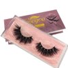 GOO GOO Mink Lashes 16mm Bushy Siberian Mink Fur False Eyelashes Hand Made Strips Real 3D Mink Eyelashes Natural Soft Curl Fake Eyelashes Reusable Make Up Eyelahses 1 Pair