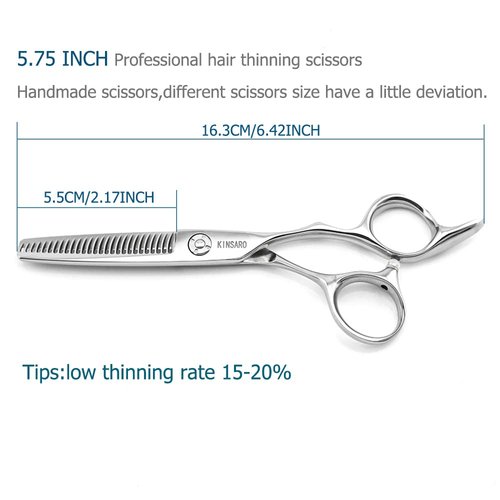 Barber Scissors Hair Thinning Scissors 5.75 Inch Hair Shears Professional Hair Scissors Sharp Hair Thinning Shears Convex Razor Edge 440c Barber Shears KINSARO