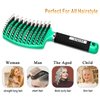 KTKUDY Detangling Brush Boar Bristles Hair Brush Make Hair Shiny & Healthier Curved and Vented Detangler Brush for Women Men Kids Wet & Dry Hair (Light green)