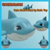 Blue Shark Wind Up Bath Toys for Kids and Toddlers Ages 4-8, Sea Animals Pool and Water Table Toys, Fun Shark Bath Toy, Pool Themed Birthday Decorations, Classroom Prizes, Easter Wind Up Toys