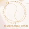 BARTOSI Boho Sequin Head Chain Gold Hair Chains Headpiece Festival Costume Headband Hair Accessories for Women