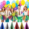 Haconba 60 Pieces Paper Cone Party Hats Colorful Metallic Foil Birthday Cone Hats for Kids Adults Birthday New Year Party Supplies, 6 Colors