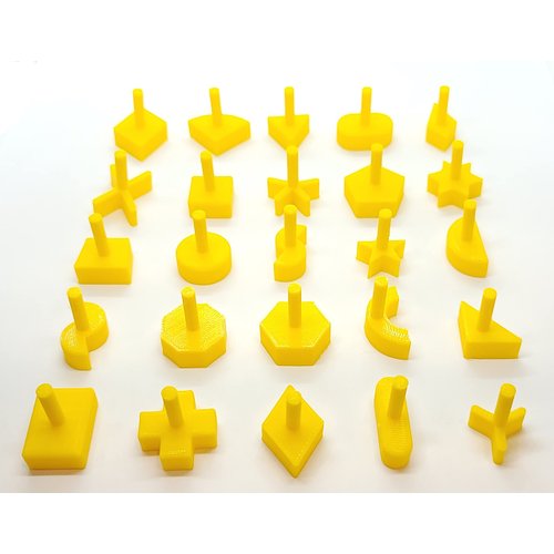 Perfection Board Game Complete Set of 25 Replacement Pieces Parts Shapes Pegs