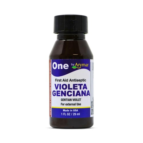 Arymar Gentian Violet 1% USP Solution - First Aid Antiseptic for Minor Cuts, Bruises, Burns, Includes Brush Applicator, 1 oz