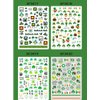10 Sheets St. Patrick's Day Nail Stickers Decals Self-Adhesive Art Sticker Irish Shamrock Leprechaun Green Hat Mister Lucky Design Decorations for Kids Girls Women Decoration