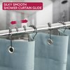 Shower Curtain Hooks Rust Proof (Set of 12) - Stainless Steel Shower Curtain Rings with Effortless Gliding Roller Balls - Easy to Install Shower Hooks for Shower Curtain (Polished Nickel)