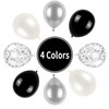 Black and Silver Balloons, Metallic Silver and Black Balloons Pearl Silver Confetti Balloons Black Silver Party Balloons Chrome Latex Balloons for Kids Adults Birthday Wedding Baby Shower Graduation