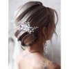 Gorais Flower Bride Wedding Hair Comb Silver Opal Bridal Hair Piece Pearl Hair Clip Hair Accessories for Women and Girls