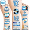 100 PCS Argentina Soccer Flag Temporary Tattoos Themed Birthday Party Decorations Supplies Decor Favors Football Blue Argentinian Tattoo Stickers Gifts For Game Boys Girls Class School Prizes Carnival