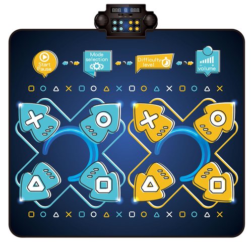2Player Dance Mat for Kids, Electronic Double Dance Mixer Rhythm Step Play Mat,Dance pad Game Toys Music for Girls Boys,Christmas/Festival/Birthday Gifts for Kids,Age 3 4 5 6 7 8 9 10 11 12+ Year Old