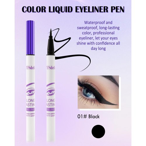 Liquid Eyeliner Pencil-Waterproof Long Lasting Black Matte Eye Liner Pen,Quick-drying High-pigmented Colored Eyeliner,Ultra-Fine Tip Eye Liner,Thanksgiving Colorful Eye Makeup Gift for Women-01 Black