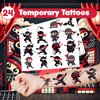 36PCS Ninja Party Favors 24 Tattoos Sticker 12 Stamp Set - Ideal Ninja, Shinobi, Samurai Themed Birthday Decor Supplies Goodie Bag, Classroom Gifts, Cute Rewards for Girls, Baby Shower Prizes
