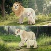 Toymany 6PCS White Lion Figurines with Lion Cubs, 2-5" Jungle Animals Figures Realistic Family Set Includes Baby Lions, Educational Toy Cake Toppers Christmas Birthday Present for Kids