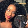 UNICE V Part Kinky Curly Wigs Human Hair Glueless No Leave Out Upgrade U part Wigs Afro Kinky Curly V Shape Human Hair Wig with Clips No Sew in 150% Density Natural Black Color 14 inch