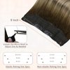 Full Shine Wire Hair Extensions Real Human Hair Fishing Line Hair Extensions Secret Extensions Brown Mix With Blonde Balayage Ombre Invisible Wire Hair Extensions Human Hair 14 Inch 70g