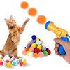 Cat Toy with Colorful Pompom Balls and Ball Launcher - Set of 30 Pieces, Plush Toy Balls for Kitten Training and Play, Silent and High Elastic Interactive Toys for Kitty, Cat Toy for House Cats
