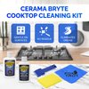 Cerama Bryte Complete Cooktop Cleaner Kit - Includes Cerama Bryte Glass Stove Top Cleaner - Burnt On Grease Remover For Ceramic Stovetop - Scraper, Scrubber & Foxtrot Microfiber - Removes Tough Stains
