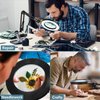 10X Magnifying Glass with Light and Clamp, Veemagni 3 Color Modes Stepless Dimmable Real Glass LED Lighted Magnifier, Adjustable Swing Arm Desk Lamp Hands Free for Close Works Crafts Repairing Sewing