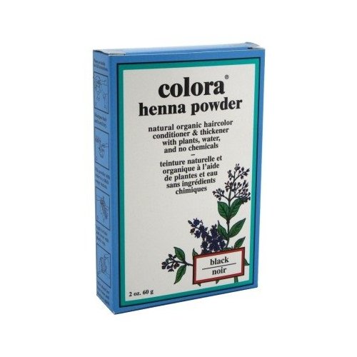 Colora Henna Powder Hair Color Black 2 Ounce (59ml) (2 Pack)