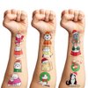 Christmas Temporary Tattoos 10 Sheets 100 PCS Cute Cat Party Decorations Favors Supplies Xmas Cat Theme Birthday Stickers Gifts for Boys Girls Kids Class School Prizes Carnival Christmas