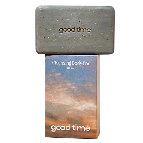 GOOD TIME - Cleansing Body Bar - Unisex Refreshing Bar Soap Smells like Cedarwood, Vetiver, and Sandalwood - Nourishment from Jojoba Oil - Pack of 1