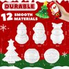 Poen 12 Packs DIY Christmas Party Craft Christmas Slow Rise Squeeze DIY Soft Toy for Kids Xmas Painting Crafts Party Favors Supplies Christmas Stocking Stuffer for Kid Xmas