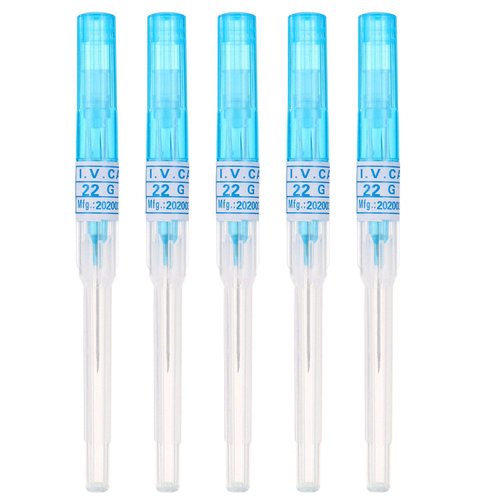 Generic Piercing Needles 5PCS 22G IV Catheter Needles Kit Piercing for IV Start Kits Ear Nose Piercing Needles Supply 22G blue