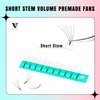 Eyelash Extensions 3D 4D 5D 6D 7D 10D Thickness 0.05/0.07/0.1 C/D Curl Eyelashes Short Stem heat bonded Premade Fans Russian Volume Pre-fanned Lash Extensions Supplies (5D-0.07-D-14mm)
