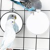FlidRunest 2PCS Bird Mirror Toy for Cage, 10X Bird Parrot Interactive Playing Cage Toy with Hook, Parrot Toy Bird Cage Mirror for Cockatiel, Parakeets, Lovebirds, Finch, Canaries, Budgie
