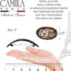 Camila Paris CP3644 French Hair Barrette Clip Oval Brown and Onyx, Strong Hold Grip Hair Clips for Women, No Slip Rubberized Metal Closure, Durable Styling Girls Hair Accessories, Made in France