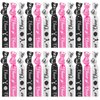 Hanaive 24 Pcs Cheerleader Gifts Cheer Bracelets Cheer Hair Ties Cheerleading Hair Ties Elastic Cheer Hair Accessories Cheerleader Ponytail Holder Wristbands for Girls Women Teams (Black, White, Pink)