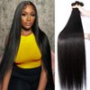 Straight Bundles Human Hair 3 Bundles 18 20 22 Bundles Human Hair Straight Human Hair Bundles 10A Unprocessed Brazilian Virgin Hair Bundles Natural Black Hair Extensions