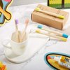 10 Pieces Kids Bamboo Toothbrush Natural Soft Bristle Toothbrush Wooden Toothbrushes Toddlers Adults Natural Wood Organic Toothbrush BPA-Free Color Travel(Kids)