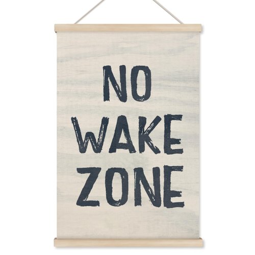 HRQKO No Wake Zone Sign Poster Hanger Frame, Lake House Decor, Lake Decor, Nautical Ocean Wall Art with Wooden Frames, Navy Blue Surf Wall Hanging Banner Decor for Boy Nursery Bedroom, 16x24 Inch