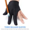 Breathable Pool Gloves Nylon Billiards Gloves Pool Left Right Hand Gloves Universal 3 Fingers Cue Gloves Shooter Cue Sports Gloves for Women Men Indoor Game Kit Billiard Accessories, Black (15)