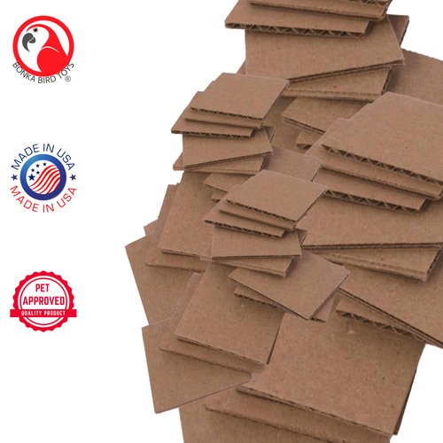 Bonka Bird Toys 2465 Pk24 Cardboard Squares Foot Talon Craft Part Bird Toys Conures Amazons Cockatiels and Similar