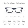 eyebobs Fare n Square Unisex Premium Reading Glasses for Men and Women | Square Eye Glasses