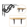 Acrux7 5 inch Decorative Shelf Brackets 4 Pack Heavy Duty Black Metal Shelf Brackets with Screws, Shelf Support Angle Brackets Wall Mounted Floating Shelf Bracket for DIY Open Shelving