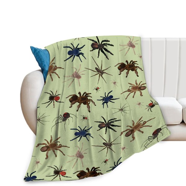 Spider Blanket Soft Cozy Spider Throw Blanket Super Warm Fuzzy Fluffy Spider Lightweight Fleece Flannel Gifts Blankets for Kids Adults 50"X40"