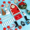 CCINEE Christmas Elf Girl Fairy Doors Decoration Enchanted Xmas Wooden Tiny Miniature Fairy Door Kit for Xmas DIY Craft Dollhouse Accessories Decor