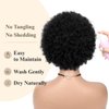 WIGER Short Human Hair Afro Kinky Curly Wigs for Black Women Pixie Cut Curly Wigs Black No Lace Curly Afro Hair African American Wigs Natural Looking 6.5 Inches