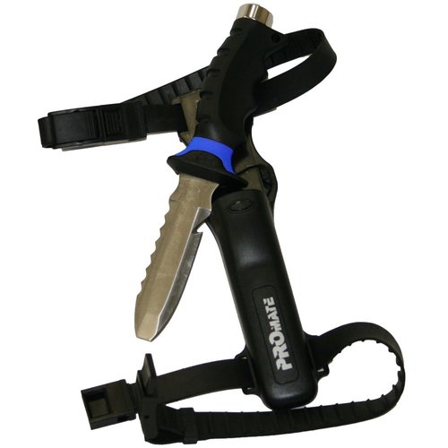 Promate Blunt Tip Diving Knife (4 1/2 Blade), Blue