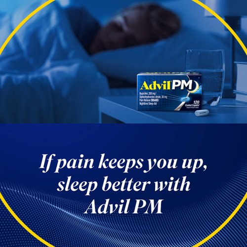 Advil PM Liqui-Gels Pain Reliever and Nighttime Sleep Aid, Pain Medicine with Ibuprofen for Pain Relief and Diphenhydramine HCL for a Sleep Aid - 40 Liquid Filled Capsules