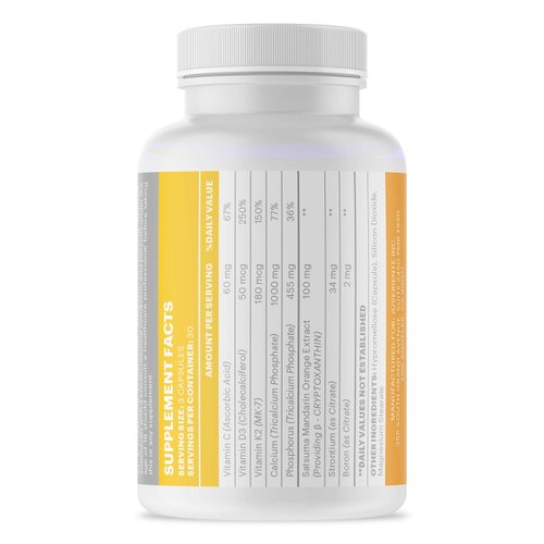 Juveriente Bone Strength Complex/A Dietary Therapy of a Japanese Traditional Fruit, Packed with Vitamin C, D3, K2, Calcium, Phosphorus, Food Grade Strontium and Boron / 90 Capsules for 30 Days