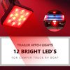Cenipar Trailer Hitch Receiver Cover with 12 LEDs Red Brake Light with 2" Receiver for Towing Truck RV and SUV