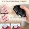 2 in 1 Electric Polishing Automatic Nail Clippers, New Electric Nail Clipper Electric Nail Trimmer with 2 Adjustable Speeds, Nail Automatic File for Seniors Kids Adults (Red)