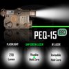 ACTIONUNION Airsoft PEQ-15 Pro IR Laser + UHP Visible Green Laser + White LED Flashlight (Tan)